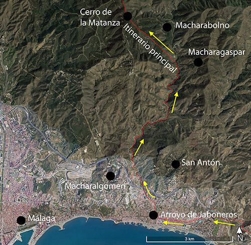 Mapa topográfico y político que muestra las regiones de Axarquía de Málaga y Ta'a de Comares con sus principales localidades, montañas, ríos y límites territoriales en la costa del Mar Mediterráneo.

Descripción generada con IA
